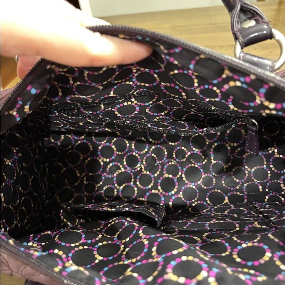 Vera Bradley Nylon Speedy in Plum Purple with Patent Trim